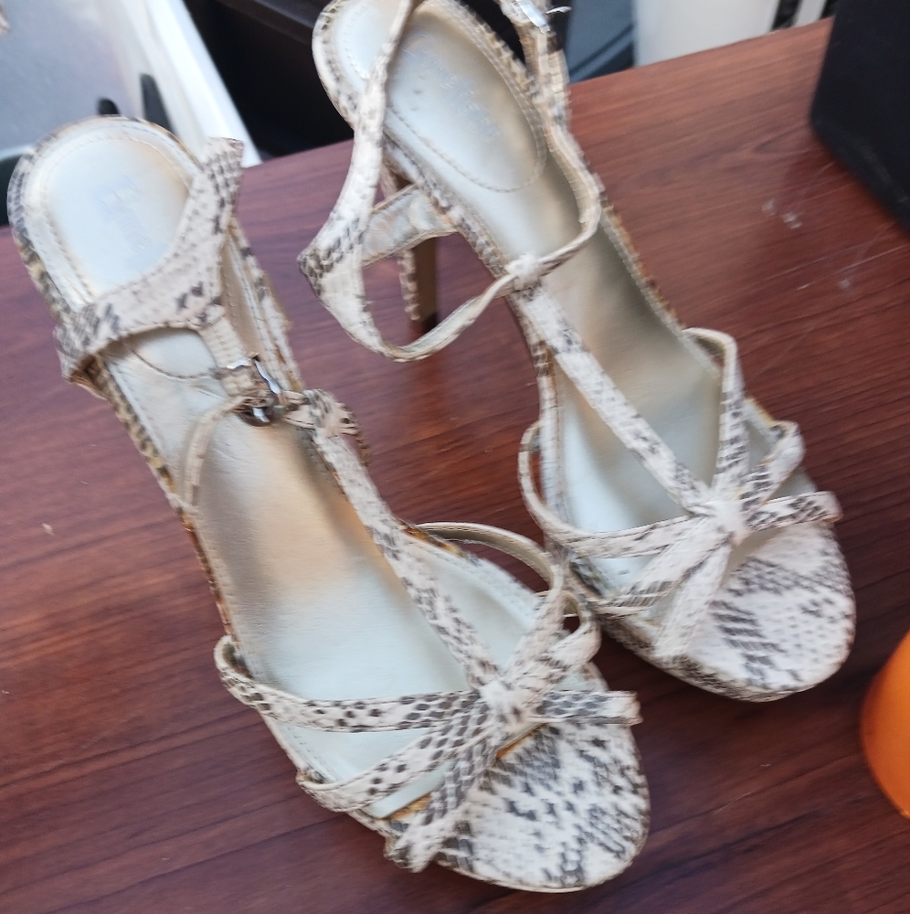 Snake skin print heels
